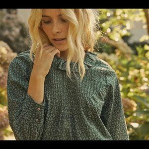 Doen Plum Top Evergreen Winter Ditsy XS